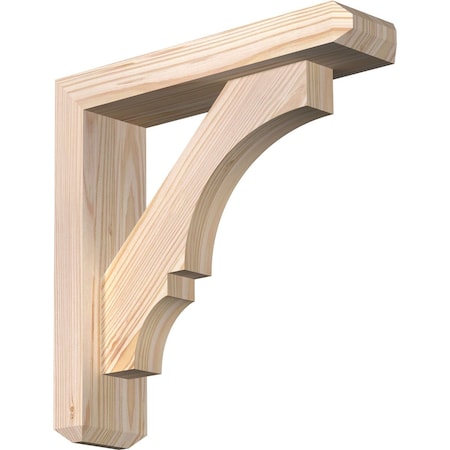 Ekena Millwork Balboa Craftsman Smooth Bracket w/ Offset Brace, Douglas Fir, 3 1/2"W x 14"D x 14"H BKT0402X14X14BOA04SDF